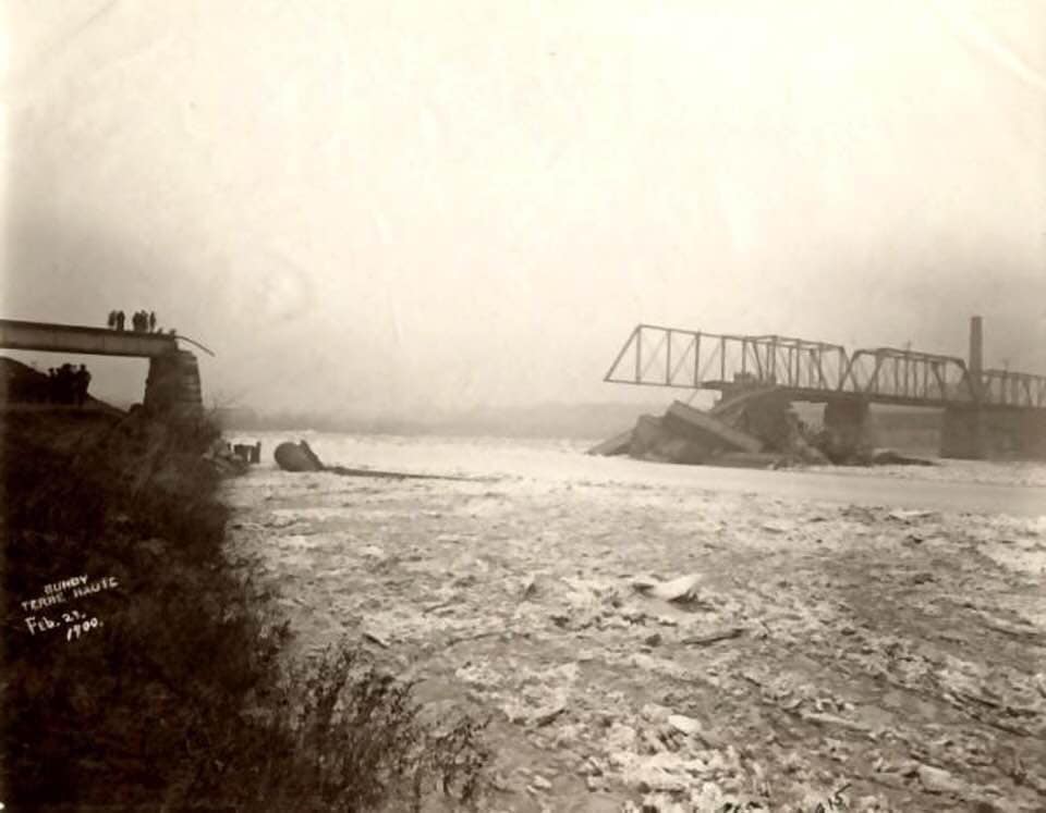 Industrial History Big Four over Wabash River at Terre Haute, IN