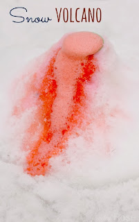 How to make a snow volcano- what a FUN way to play in the snow!