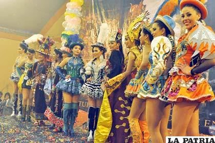 Doce candidatas pugnarán por el título de Predilecta del Carnaval de Oruro 2014