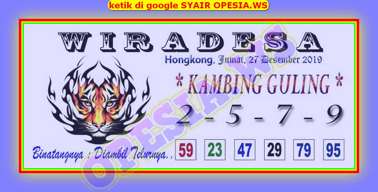 Syair Hk Opesia 27 Desember 2020 Code Syair Jitu