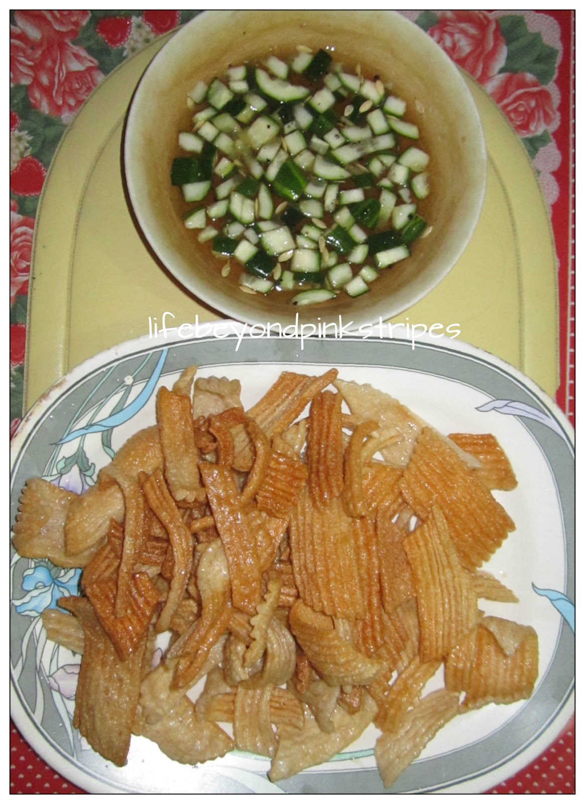 Beyond Pink Stripes Post Christmas Chow Fried Lobster Crackers