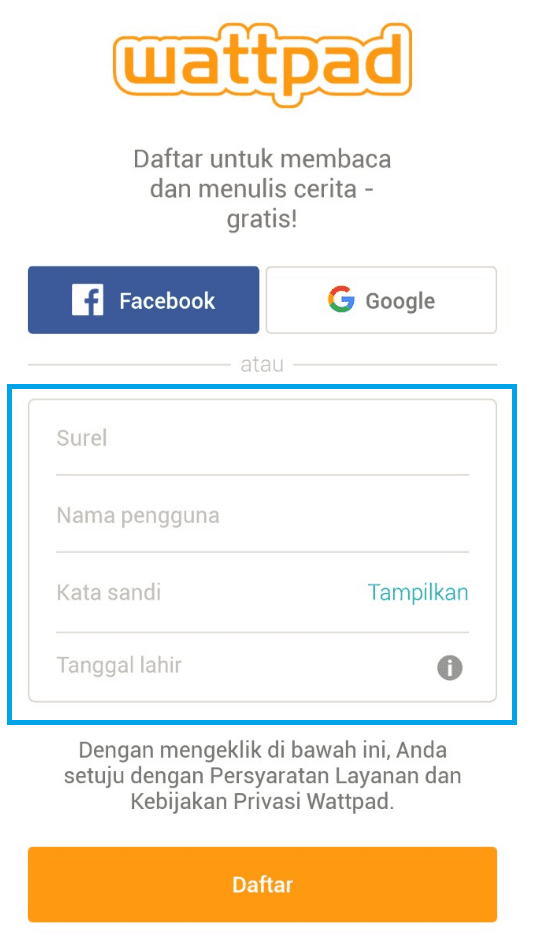 Begini Cara Daftar Akun Wattpad Di HP / Laptop Lengkap ...