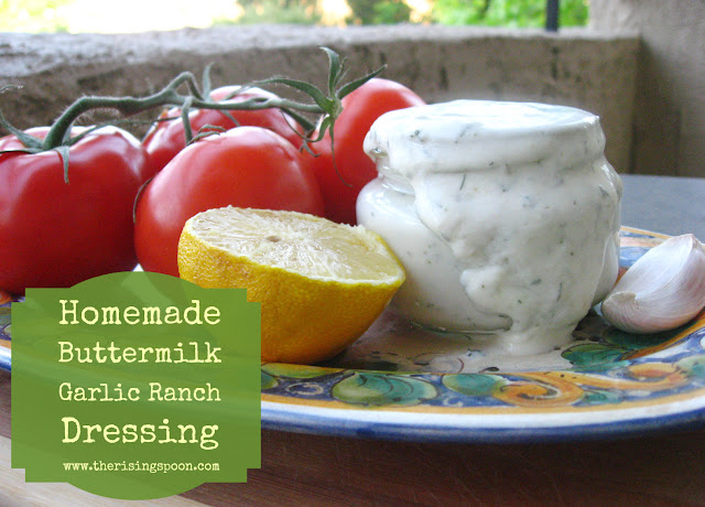 Homemade Buttermilk Garlic Ranch Dressing | The Rising Spoon