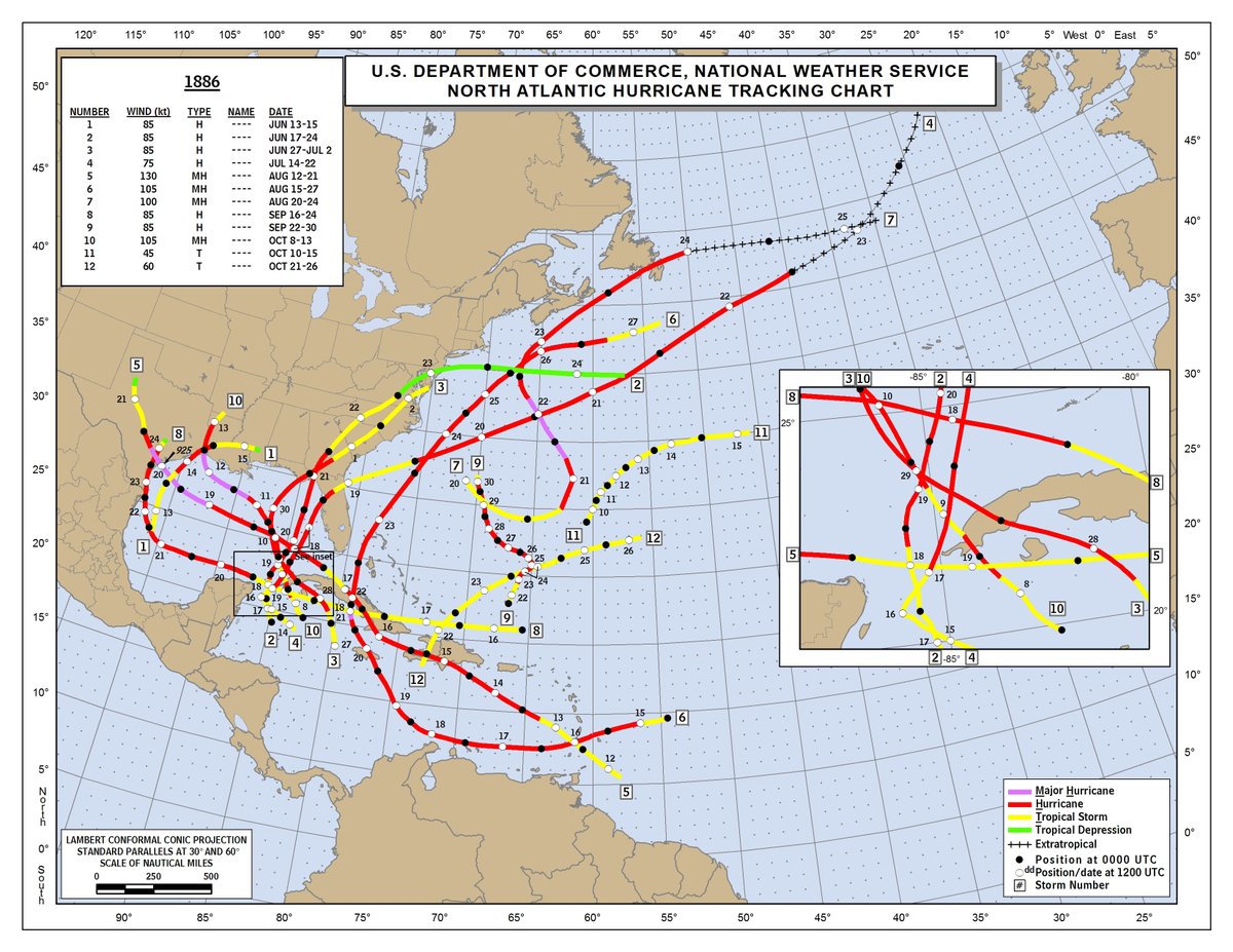 Ralph's Tropical Weather-RTW: 1886 HURRICANE HISTORICAL TRACKS