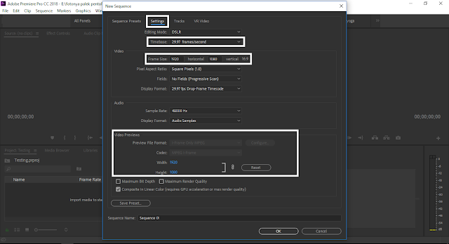 Tutorial Setting Up Project & Sequence File Kerja Adobe Premiere Pro