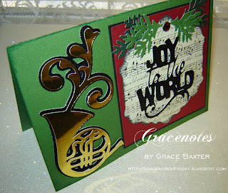 Joy to the World, music Christmas card front