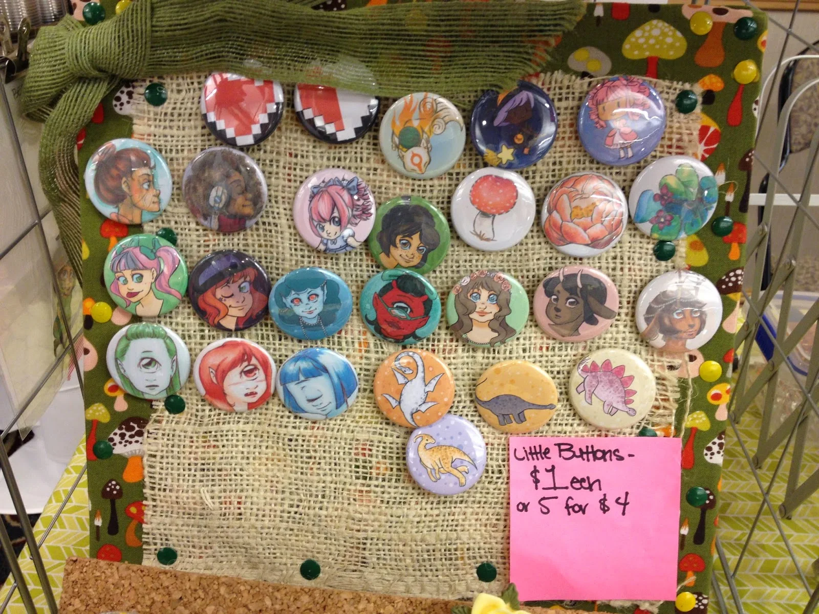 buttons, pins, pin display, button display, anime con, Anime Blast Chattanooga