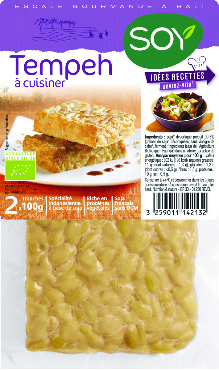 Tempeh mariné au gingembre, sauce agrumes