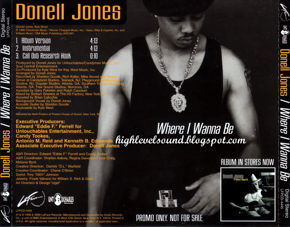 Highest level of music donell jones where i wanna be promo cds