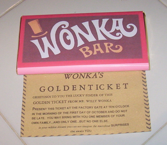 Willy Wonka Barra de Chocolate Regalo billete de oro en el interior Gran Regalo durante todo el año