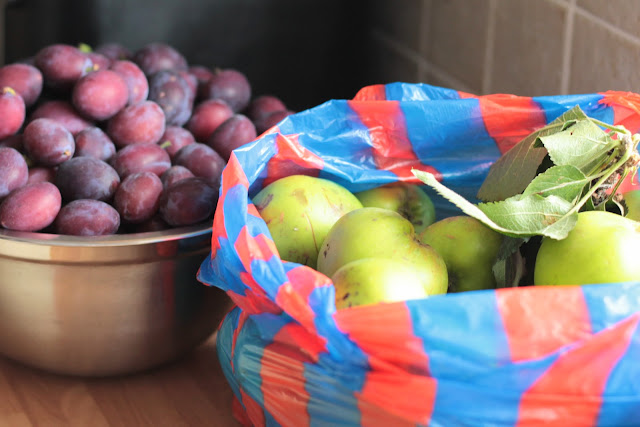 Making Bramley Apple and Damson Plum Jam, don't you just love autumn! www.goodfoodshared.blogspot.com