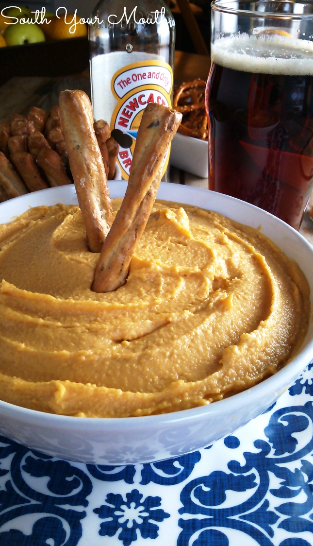 A classic pub-style beer cheese spread recipe perfect on pretzels and great for football parties!