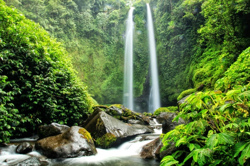 Air Terjun Kembar Pelangi Tiu Teja Lombok Utara