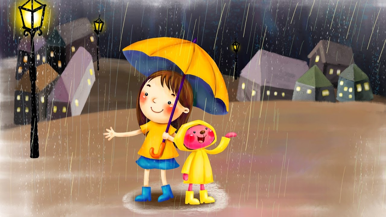 Gambar Pemandangan Hujan Kartun