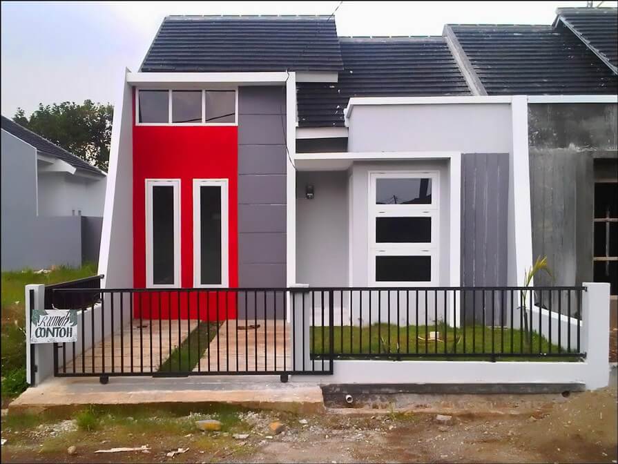 Kombinasi Terbaru Warna Cat Merah Rumah Minimalis Tampak Depan