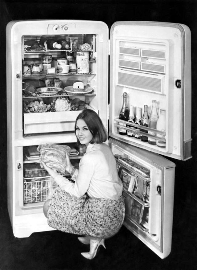 25 Vintage Photos Show What People Often Had in the Refrigerators From