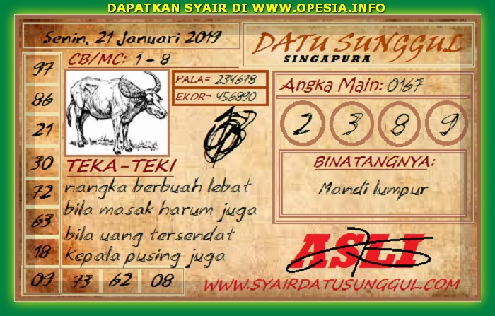 Forum Syair Gosyair Sgp Senin 21 Januari 2019 Gosyair Sedia Kode Syair Sgp Ada Kode Syair Hk