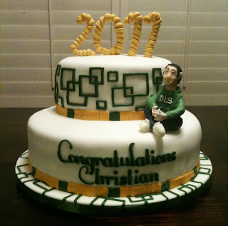 sugar: 8th Grade Promotion Cake with Gum paste figure