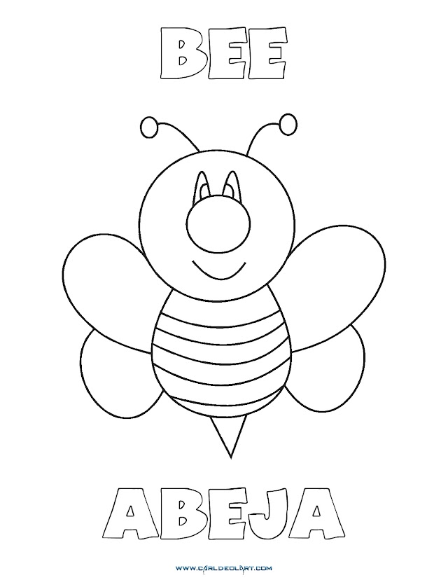 Dibujos Inglés - Español con A: Abeja - Bee