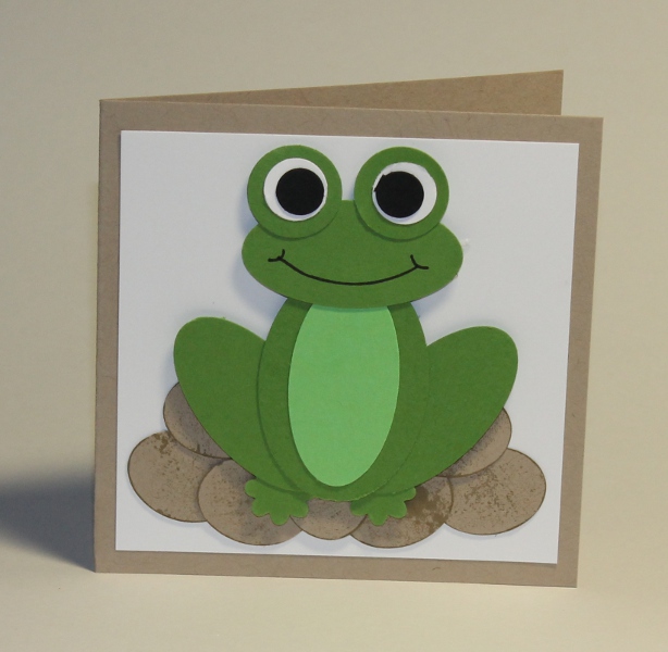 Stefanie's Scrapbookwelt: Eine Karte mit Frosch aus Stanzteilen