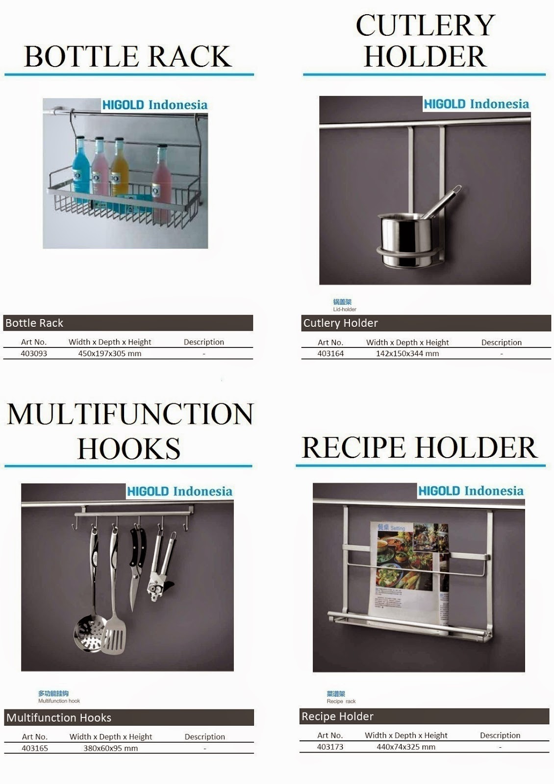 HIGOLD INDONESIA KITCHEN SET HIGH QUALITY HIGOLD INDONESIA