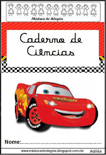 mcqueen Capa para caderno ciências Mcqueen