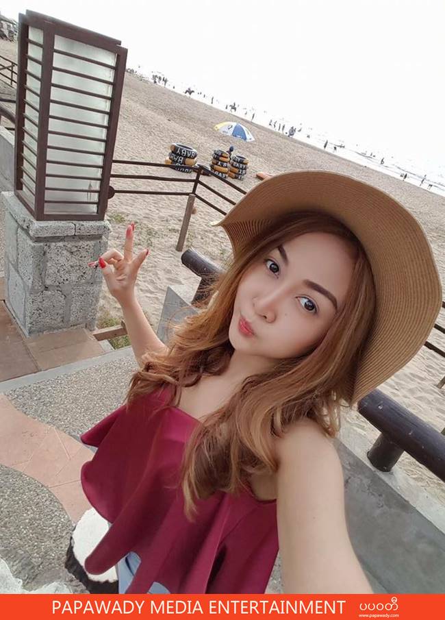 Wine Su Khine Thein Vacation Trip To Chaung Tha and Shows Off Her New Samsung S7 Edge Phone 