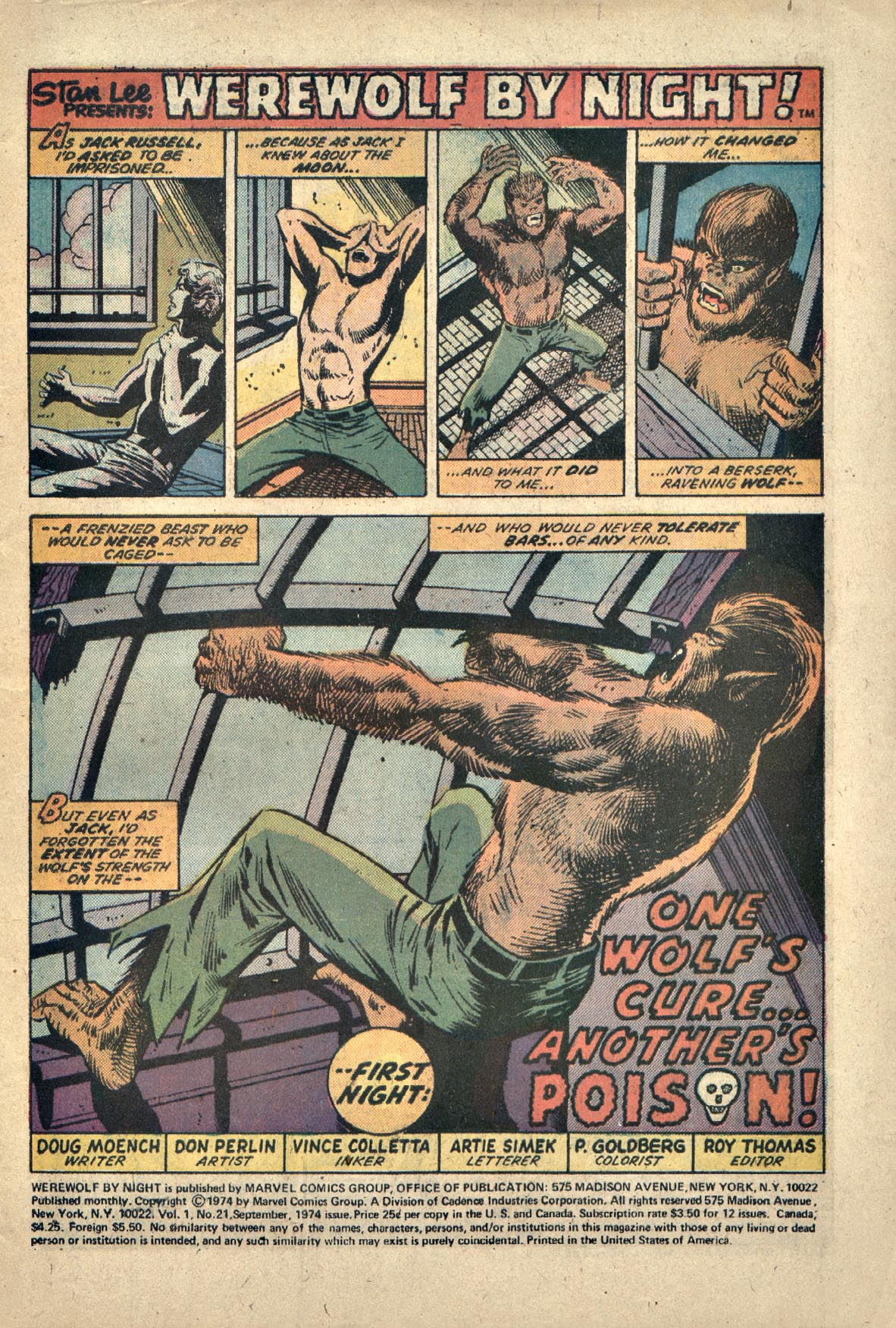 Read online Werewolf by Night (1972) comic -  Issue #21 - 2