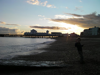 south parade pier at sunset