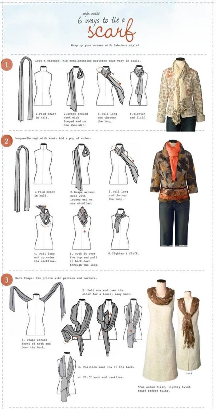 It's Written on the Wall {Tutorial} 6 Fabulous Ways To Tie A Scarf