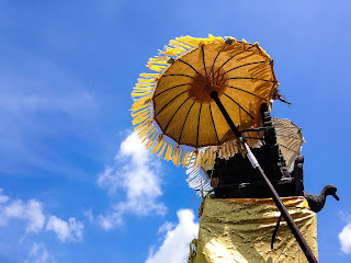 Small Balinese Hindu Shrine Sanggah Surya And The Sky In The House Yard At Tuka Village, Badung, Bali, Indonesia