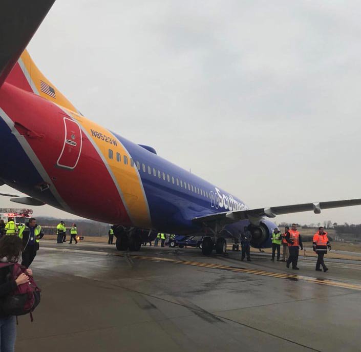 Southwest flight skids off taxiway in Maryland