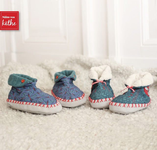 Hüttenschuhe von Prym aus Lila-Lotta Forest-Kollektion Hüttenschuhe von Prym aus Lila-Lotta Forest-Kollektion