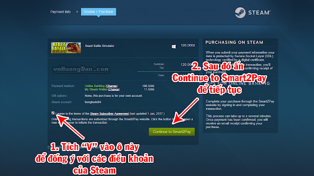 Hướng dẫn mua game trên Steam bằng thẻ ngân hàng Việt Nam