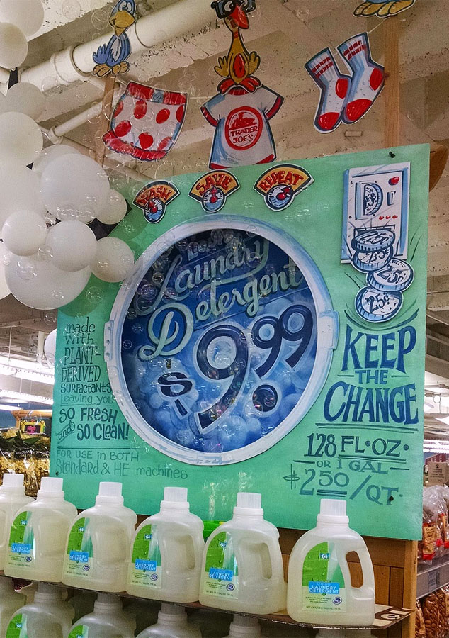 TRADER JOE'S SIGN ART Trader Joe's Sign Bubble Machine Detergent Display