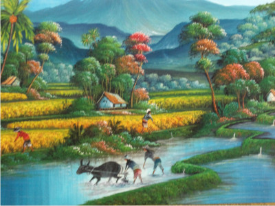 Kumpulan Lukisan Bali Sawah Gambar