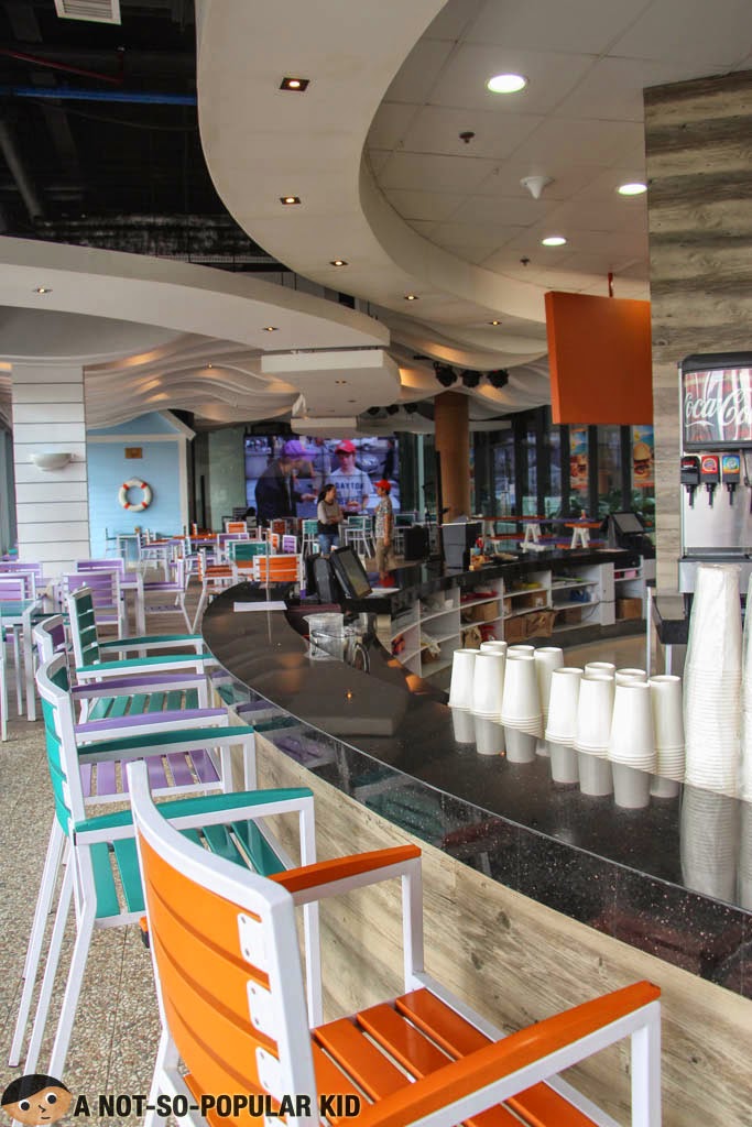 Bar-style area of CaliBurger in Century City Mall