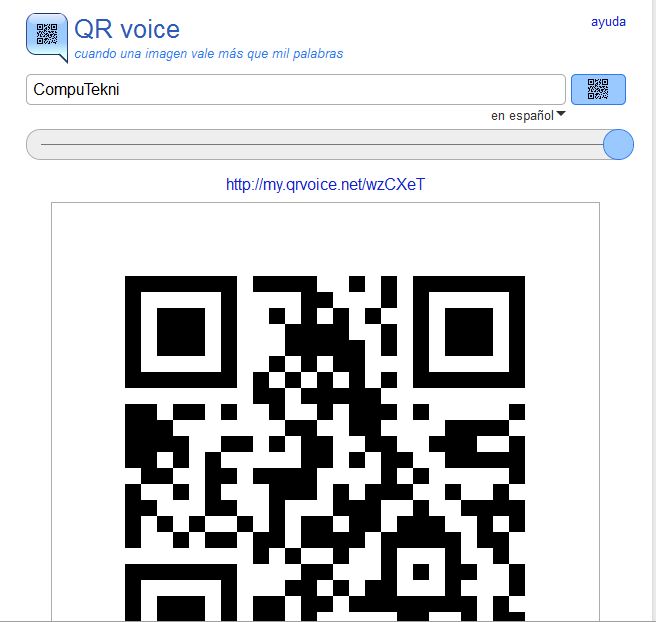 Convertir texto a audio en un código QR con QR voice CompuTekni