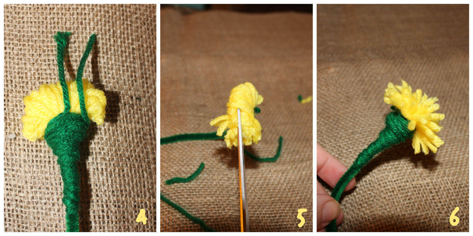 Super Easy DIY Yarn Flowers Make a Bouquet! The (mis)Adventures of