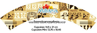 Moana: Free Printable Cupcake Toppers and Wrappers. Moana Free Printable Cupcake Wrappers.