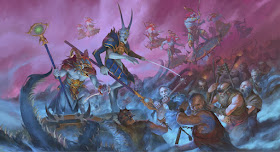 Warhammer age of sigmar artwork ilustration from battletome disciples of tzeentch magister sorcerer of tzeentch