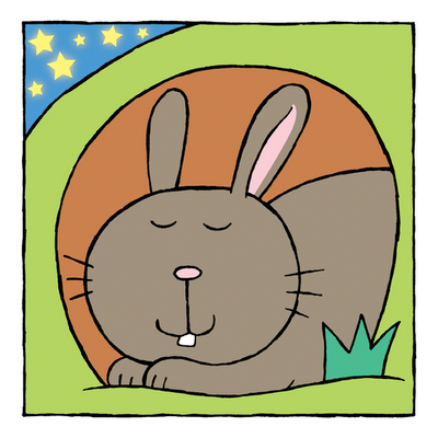 picture of sleepy rabbit from Sleepy Animals kindle children's picture book