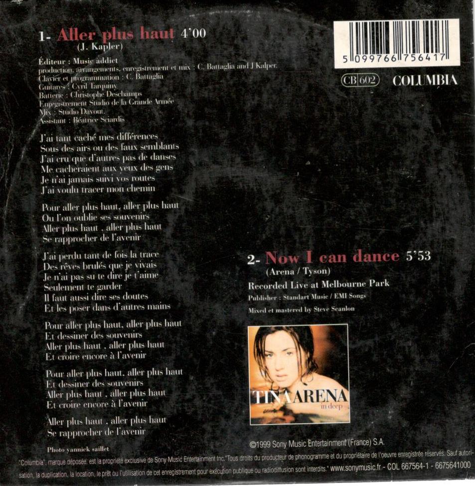 MUSICOLLECTION TINA ARENA Aller Plus Haut CD2Titres 1999