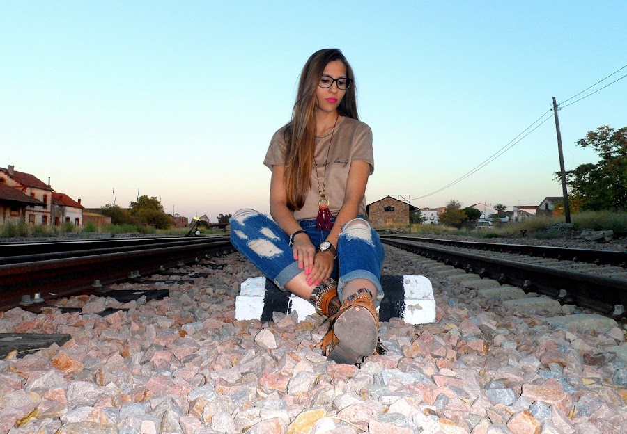 Vaqueros boyfriend y maxi camiseta