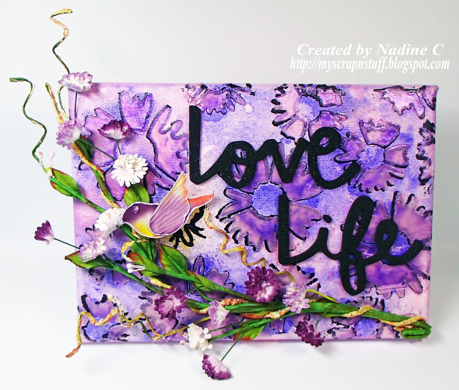 "Love Life" Mixed Media Canvas and Video for Imagine Crafts Nadine