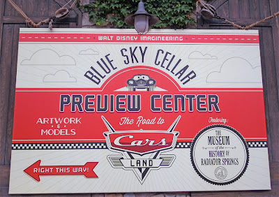 Blue Sky Cellar sign DCA Disney California Adventure Cars Land