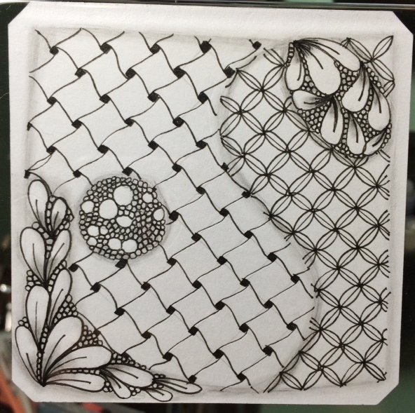 Wondering Mindfield Arts: Zentangle Tile #22 (Tangle-Pattern.com String #6)
