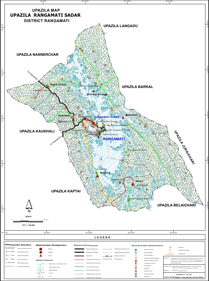 Rangamati Sadar Upazila Map Rangamati District Bangladesh