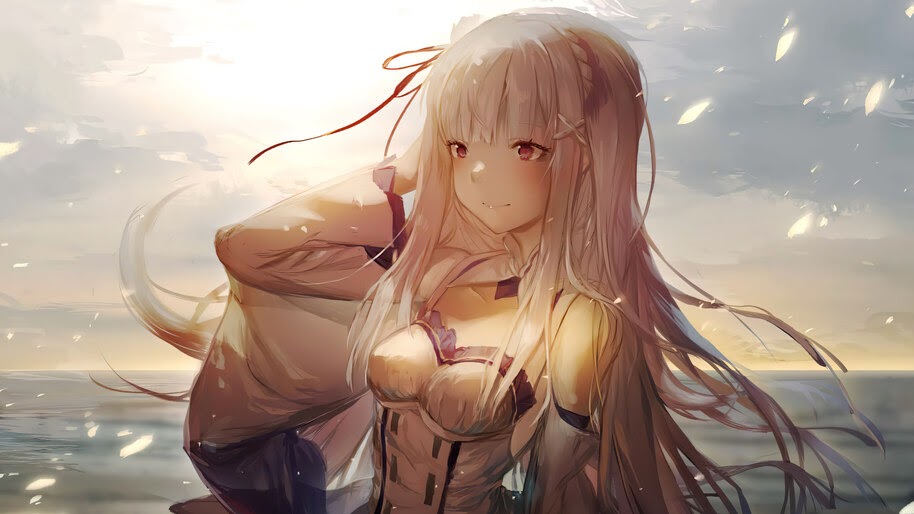 Emilia, Re:Zero, Anime, Girl, 4K, #4.2669