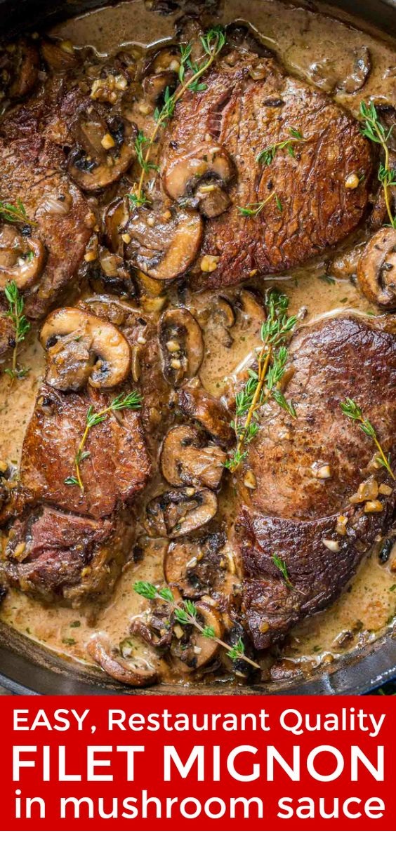Filet Mignon Recipe in Mushroom Sauce